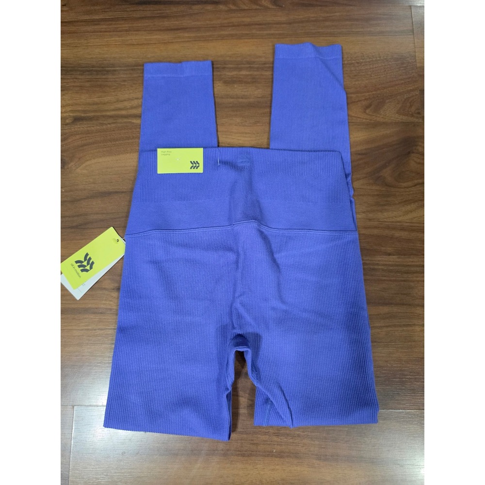 NWT All in Motion Rib Seamless Legging Medium Cobalt Blue High Rise Activewear - Picture 5 of 5